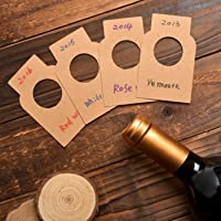 Los mejores  - NOVSIX Etiquetas de botellas de vino de papel Kraft - Etiquetas de bodega de papel de 200 cuentas de papel